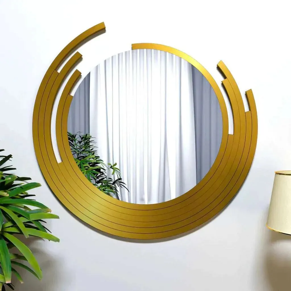 Stylish and Modern Designer Metal Moon Wall Mirror | 24 inches