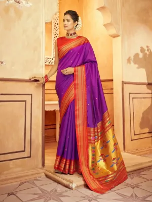 Whimsical Wine Pure Aniruddh Silk Pathani Saree