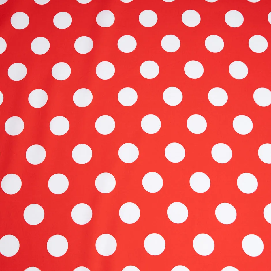 White Spotted Bright Red Pure Cotton